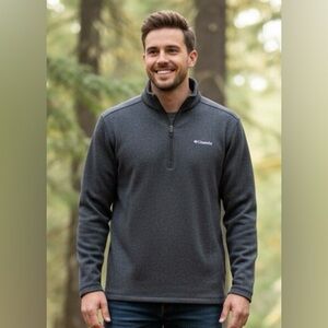 Columbia Sportswear Mens Gray 1/4 Zip Pullover Sweater Size XL